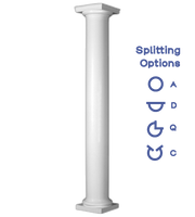 Plain Round Non-Tapered Column Tuscan Capital and Base