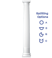 Fluted Round Tapered Column Tuscan Capital and Attic Base