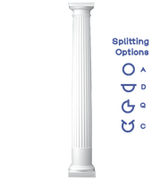 Fluted Round Tapered Column Tuscan Capital and Base