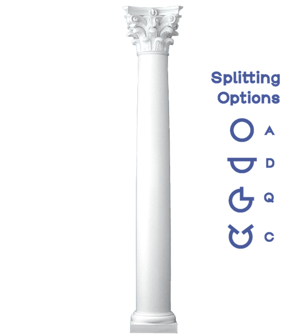 Plain Round Tapered Column Roman Corinthian Capital and Tuscan Base