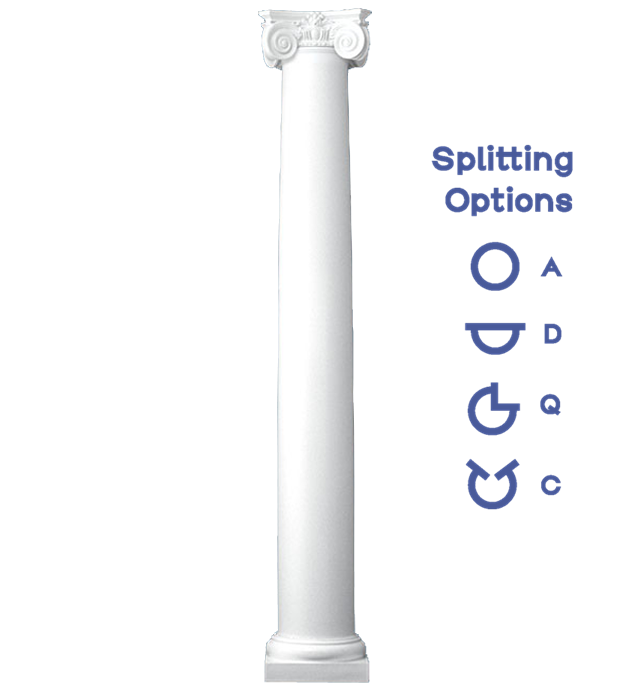 Plain Round Tapered Column Scamozzi Capital and Attic Base