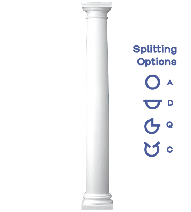 Plain Round Tapered Column Tuscan Capital and Attic Base
