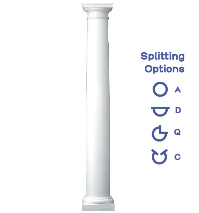 Plain Round Tapered Column Tuscan Capital and Base