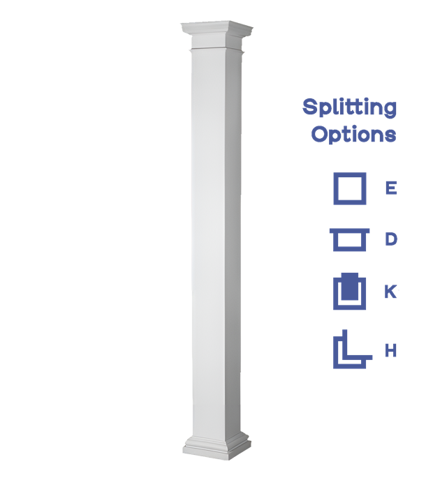Square Non-Tapered Plain Tuscan Capital and Base