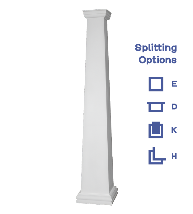 Tepered Column Plain Square Tapered Craftsman Fiberglass Column | Tuscan Base ...